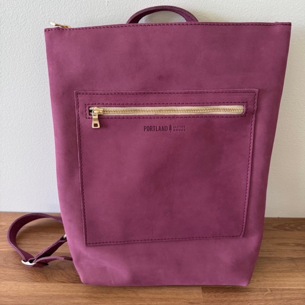 Portland Leather goods laptop Backpack foxglove